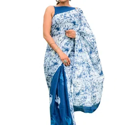 clothonus Batik Printed Pure Cotton Block Print Saree-picture-15