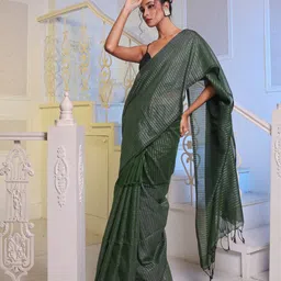 Charukriti Woven Design Zari Pure Cotton Saree-image-8