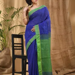 DESH BIDESH Embellished Sequinned Taant Saree-picture-21