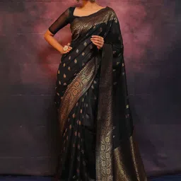 Rujave Ethnic Motifs Zari Art Silk Kanjeevaram Saree-image-95