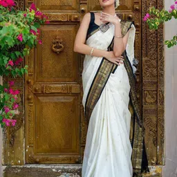 Rujave Ethnic Motifs Zari Kanjeevaram Saree-image-22