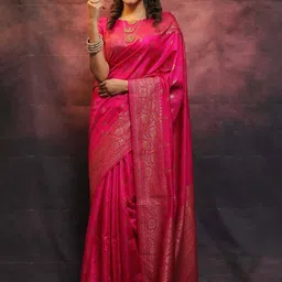 Rujave Ethnic Motifs Woven Design Kanjeevaram Saree-image-47