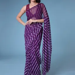 ZARI Leheriya Printed Pure Chiffon Saree-image-45