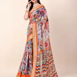 KANOODA Floral Printed Zari Saree-picture-39