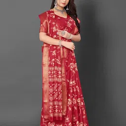 Mitera Floral Printed Zari Saree-picture-29