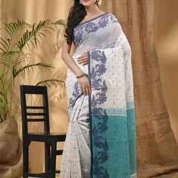 DESH BIDESH Ethnic Motifs Woven Design Khadi Saree-image-49