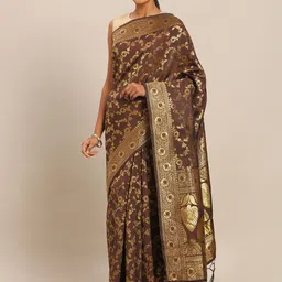 Sangria Woven Design Zari Saree image 1