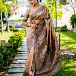 VISHNU WEAVES Ethnic Motifs Printed Bhagalpuri Saree image 1