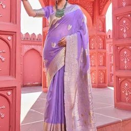 SWORNOF Ethnic Motifs Woven Design Zari Saree-picture-26