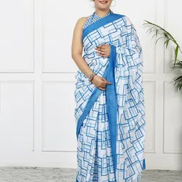 JAIPURI PRINT Pure Cotton Bagru Saree-image-35