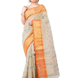 SLAGHA Woven Design Zari Pure Cotton Taant Saree-picture-12
