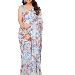 ROOP SUNDARI SAREES Floral Printed Pure Georgette Ready to Wear Saree-image-93