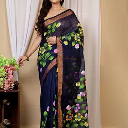DipDiya Floral Handloom Taant Saree image 3