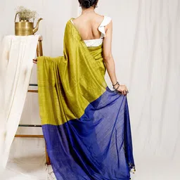 TEEJH Colourblocked Pure Cotton Saree image 3