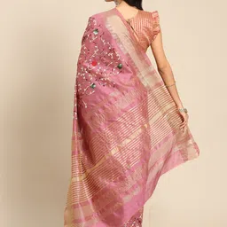 KAVINDI Embellished Zari Silk Cotton Saree image 3