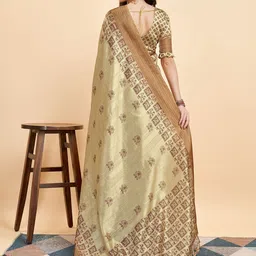 Mitera Floral Printed Zari Pure Silk Saree image 3