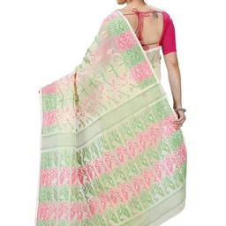 PuJoy Ethnic Motifs Woven Design Zari Jamdani Saree image 4