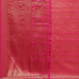 Silk Land Yellow & Red Ethnic Motifs Zari Art Silk Banarasi Saree image 4