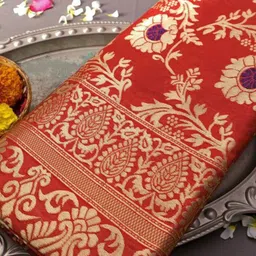 KALINI Ethnic Motifs Zari Banarasi Saree image 4