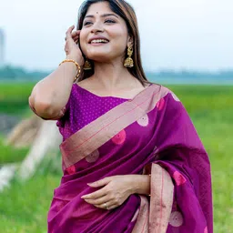 VISHNU WEAVES Floral Woven Design Zari Mysore Silk Saree image 4