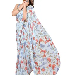 ROOP SUNDARI SAREES Floral Printed Pure Georgette Ready to Wear Saree image 2