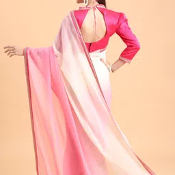 Sangria Rose-Toned Tie and Dye Sequinned Pure Georgette Saree image 4