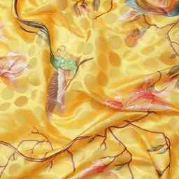 Silk Land Yellow & Red Ethnic Motifs Zari Art Silk Banarasi Saree image 5