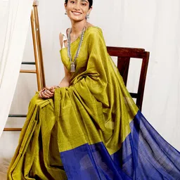 TEEJH Colourblocked Pure Cotton Saree image 5