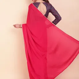 Sangria Pink Satin Saree image 5