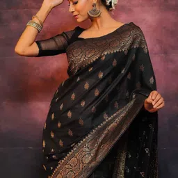 Rujave Ethnic Motifs Zari Art Silk Kanjeevaram Saree image 2