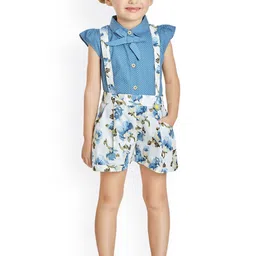 Peppermint Girls Floral Printed Dungarees With Shirt-picture-15