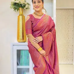 Aldwych Ethnic Motifs Woven Design Zari Banarasi Silk Saree image 1