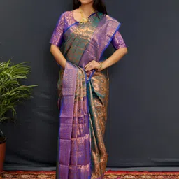 Mitera Woven Design Zari Kanjeevaram Saree image 1