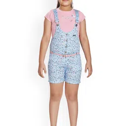Peppermint Girls Floral Printed Dungaree-picture-43
