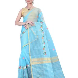 suyukti creation Floral Zari Tissue Tussar Saree-picture-11