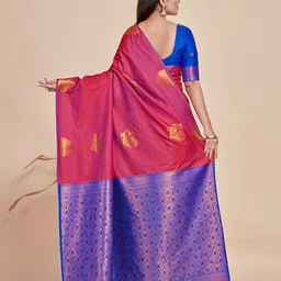 MIMOSA Ethnic Motifs Woven Design Zari Kanjeevaram Saree image 2