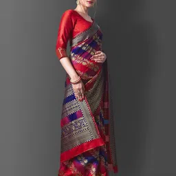 KALINI Ethnic Motifs Zari Pure Silk Banarasi Saree image 2