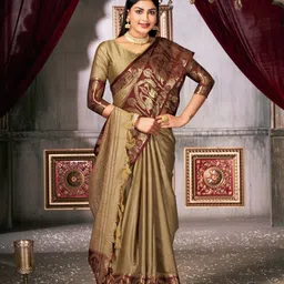 KALINI Woven Design Zari Pure Silk Saree image 3