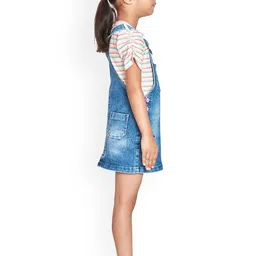 Peppermint Dungaree Dress With T-Shirt Set image 3