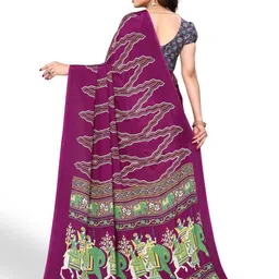 FABMORA Abstract Printed Pure Crepe Saree image 3