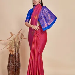 MIMOSA Ethnic Motifs Woven Design Zari Kanjeevaram Saree image 3