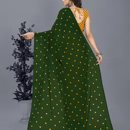 moda rapido ANAND SAREES Polka Dots Printed Half and Half Saree With Blouse Piece image 3