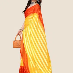 moda rapido ANAND SAREES Striped Satin Saree image 4