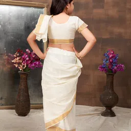 Aarika Girls Woven Design Zari Saree image 4