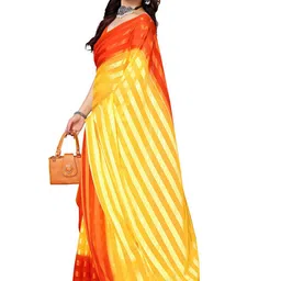 moda rapido ANAND SAREES Striped Satin Saree image 4