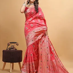 Aagiri Ethnic Motifs Woven Design Zari Art Silk Banarasi Saree image 4