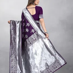 Hinayat Fashion Woven Design Zari Detailed Banarasi Saree image 4