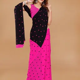 moda rapido ANAND SAREES Polka Dot Printed Saree image 4