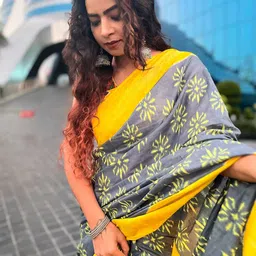 KALINI Ethnic Motifs Printed Pure Cotton Bagh Saree image 5