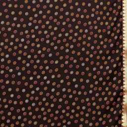 KALINI Brown & Gold-Toned Zari Saree image 4